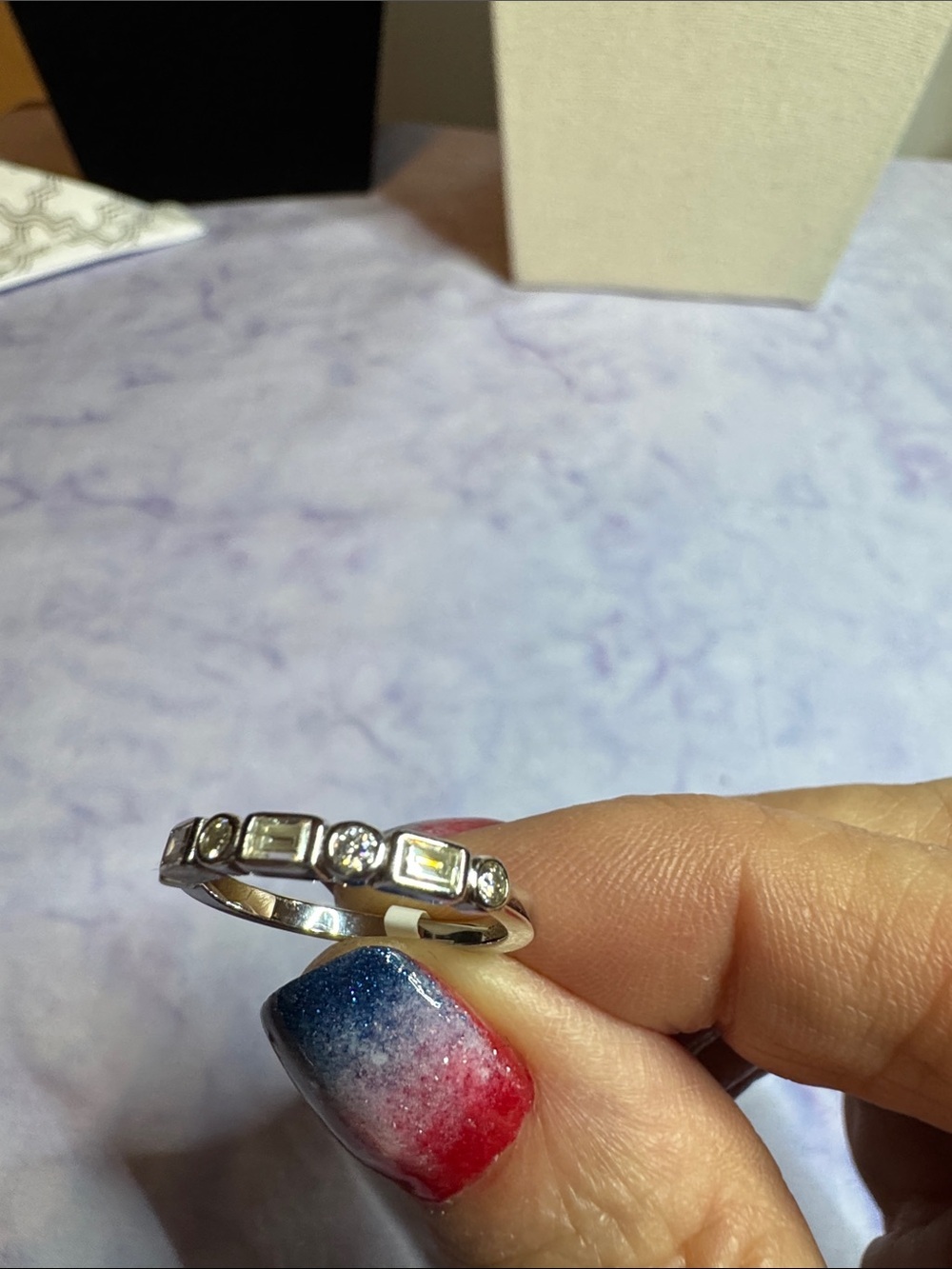 925 Silver .45 CT Moissanite Band Ring - Picture 5 of 5